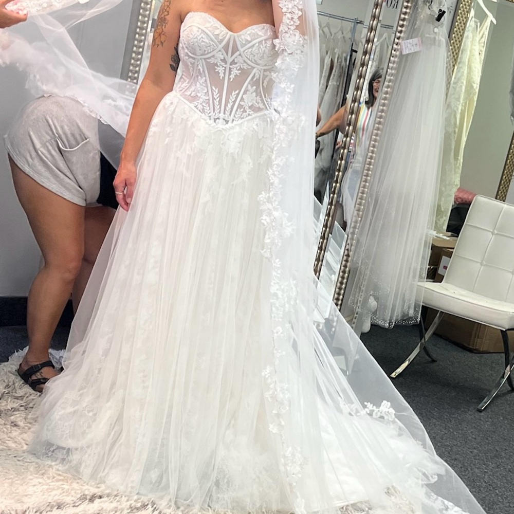 Lillian West Elegant White Wedding Dress